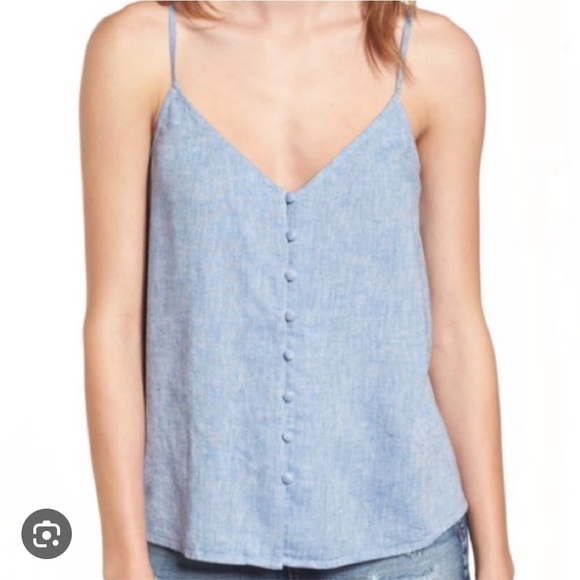 BP Blue linen tank top - Picture 1 of 7